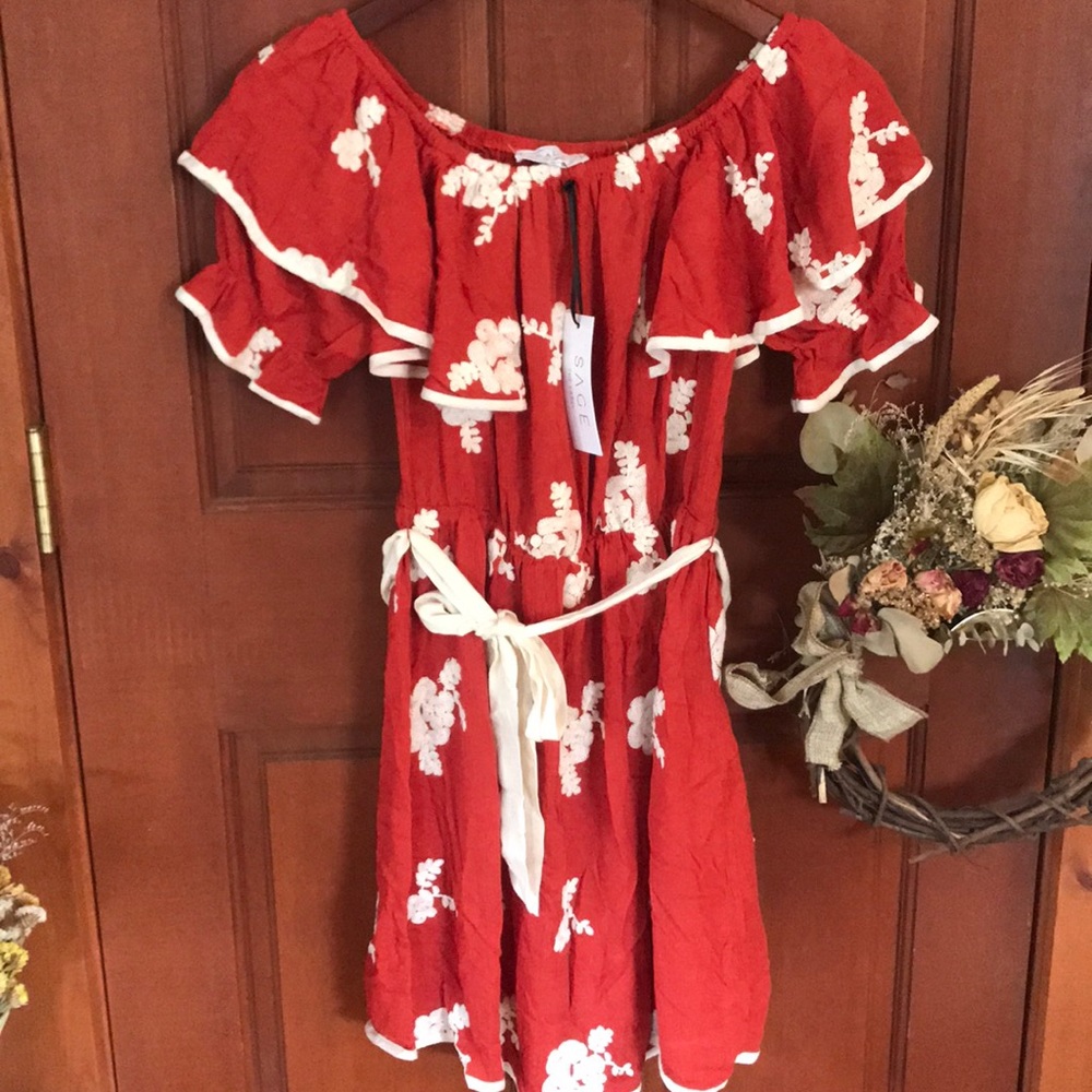 Sage the Label Off the shoulder dress